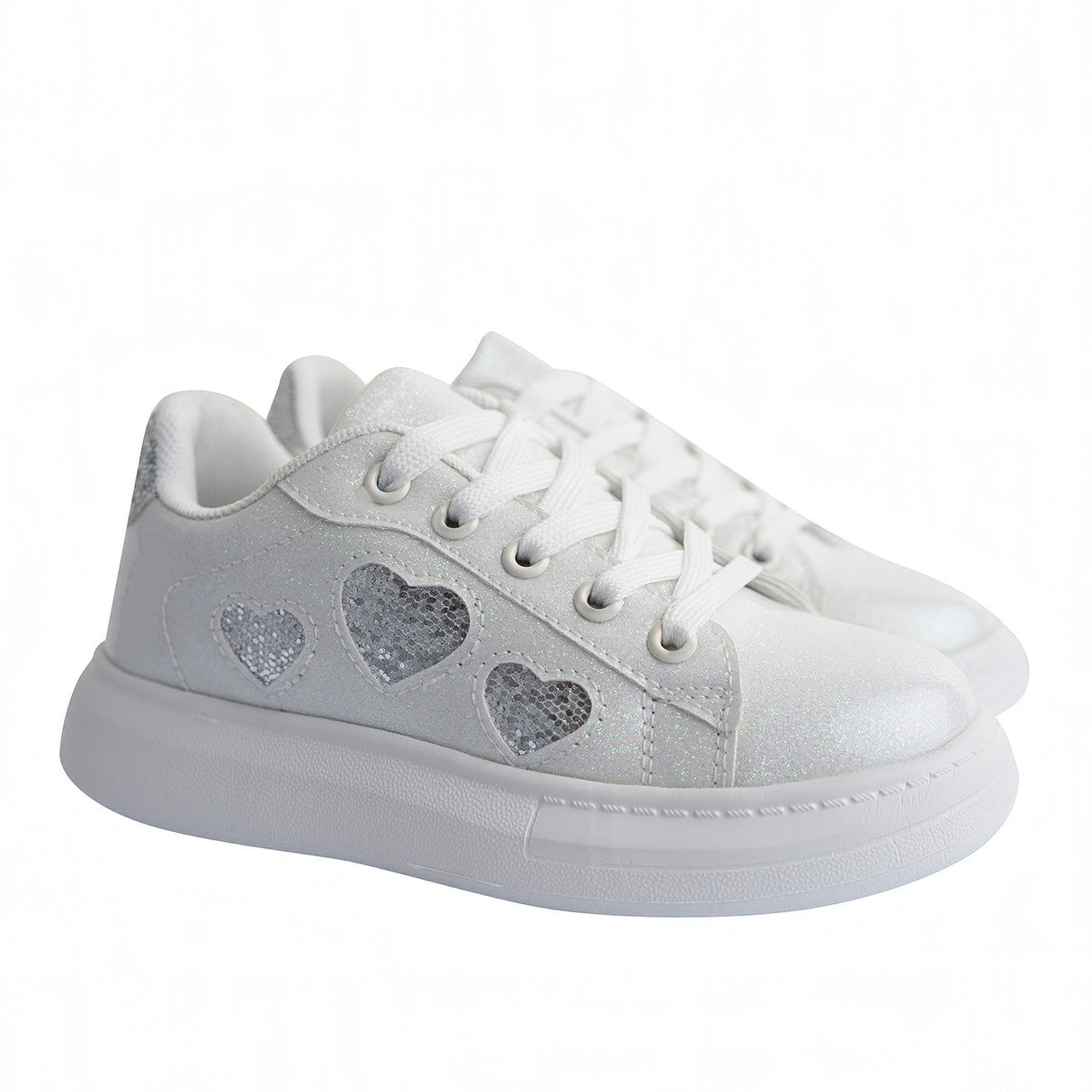 A Dee SS23 Queeny White Heart Trainers 5103