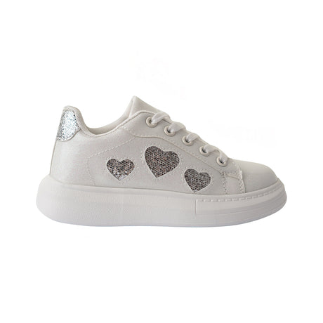 A Dee SS23 Queeny White Heart Trainers 5103