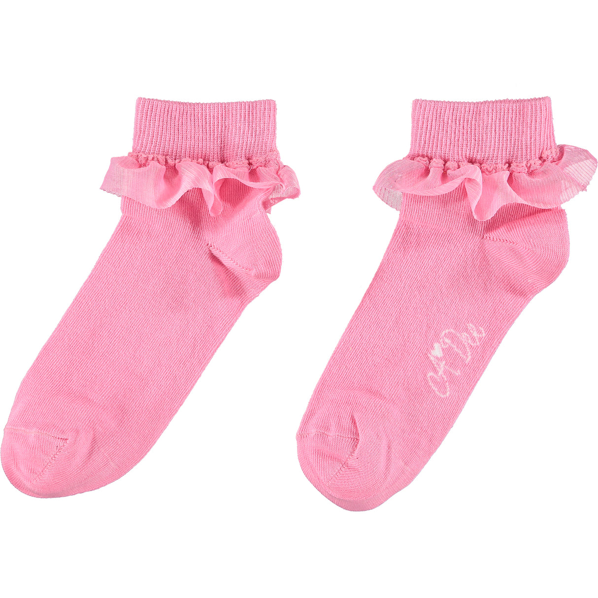 A Dee Selma Pink Frill Ankle Socks 3923