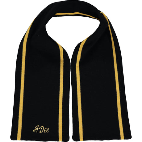 A Dee Tia Black & Gold Stripe Knitted Scarf 4928