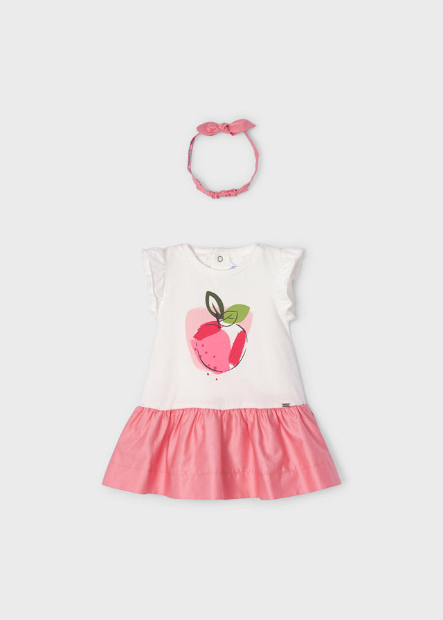Mayoral Baby Girl SS22 Pink Apple Dress 1912