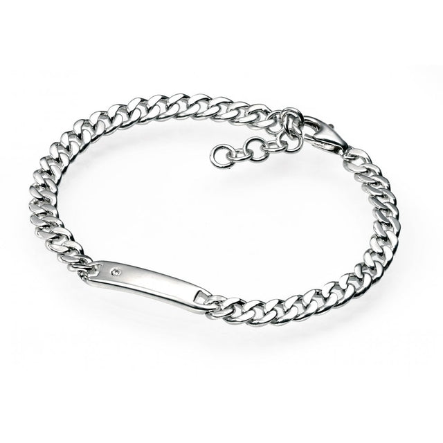 D for Diamond Sterling Silver Boys 'Identity' Bracelet