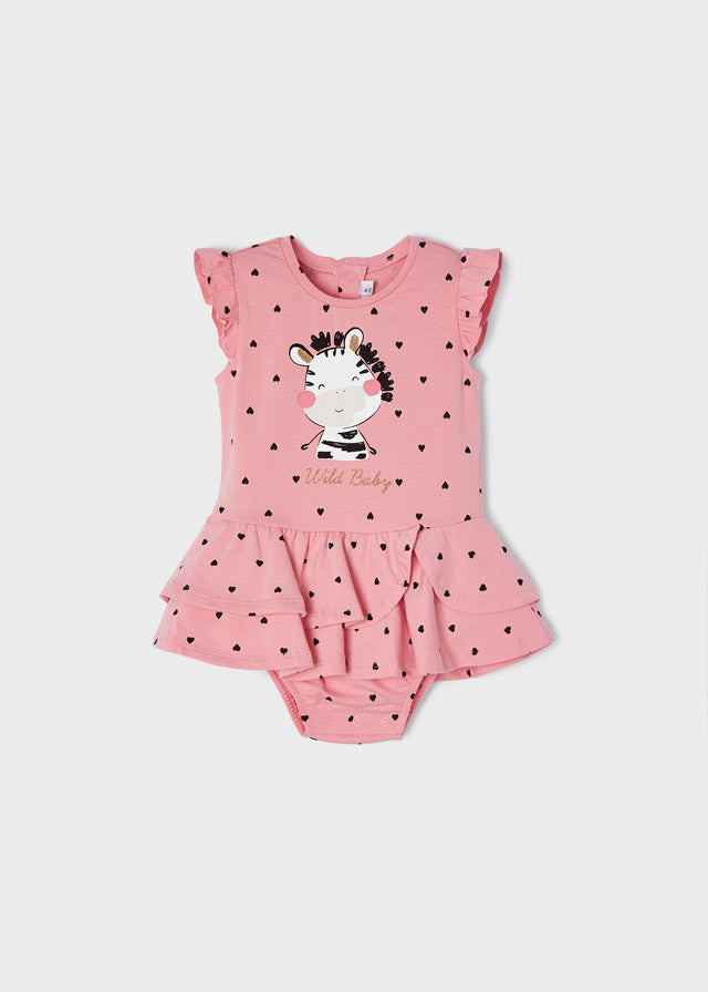 Mayoral Baby Girl SS22 Pink Zebra Print Dress 1922