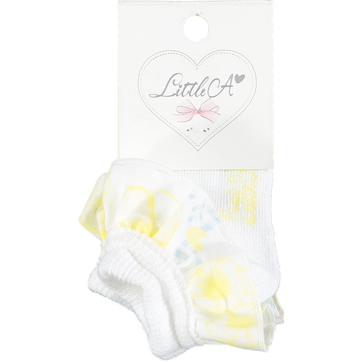 Little A By A Dee SS22 Crystal Lemon Frilly Ankle Socks 2219