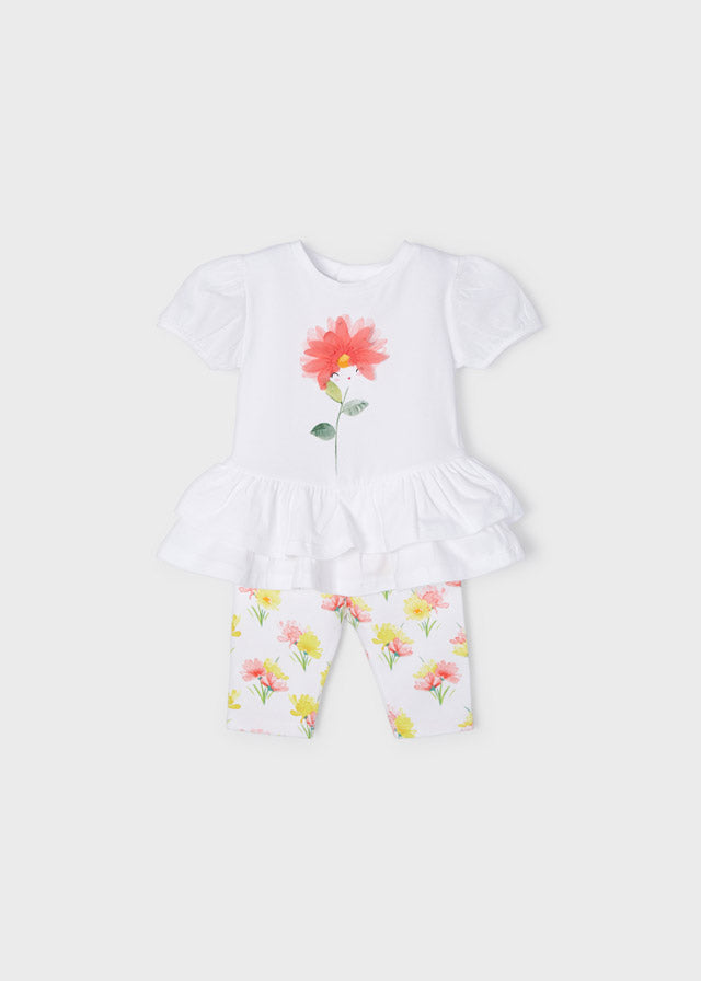 Mayoral Baby Girl SS22 Coral Floral Legging Set 1719