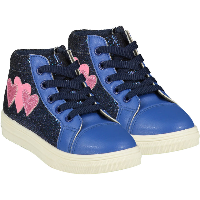 A Dee Hearts Bright Blue Heart High Tops 5102