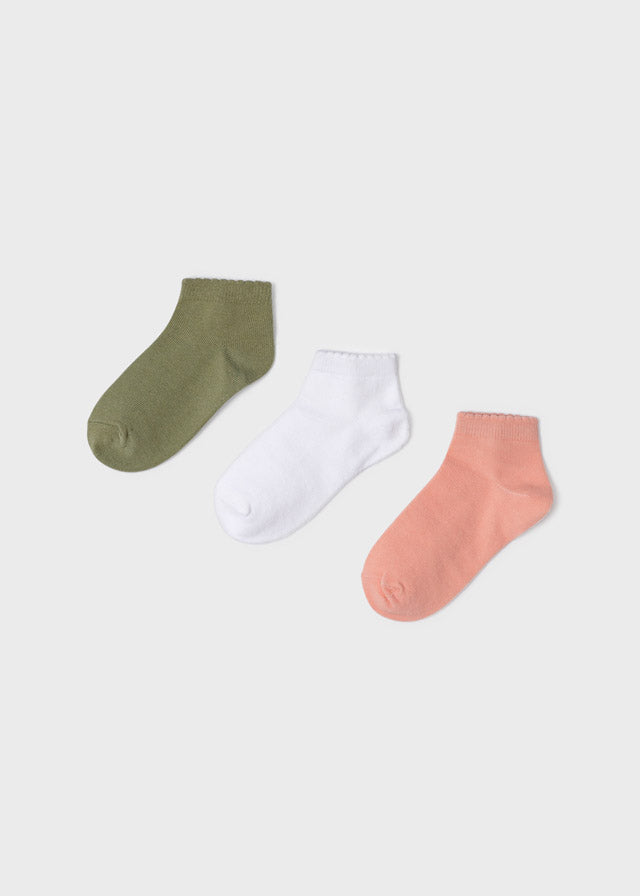 Mayoral Girl SS23 Peach 3pack socks 10233